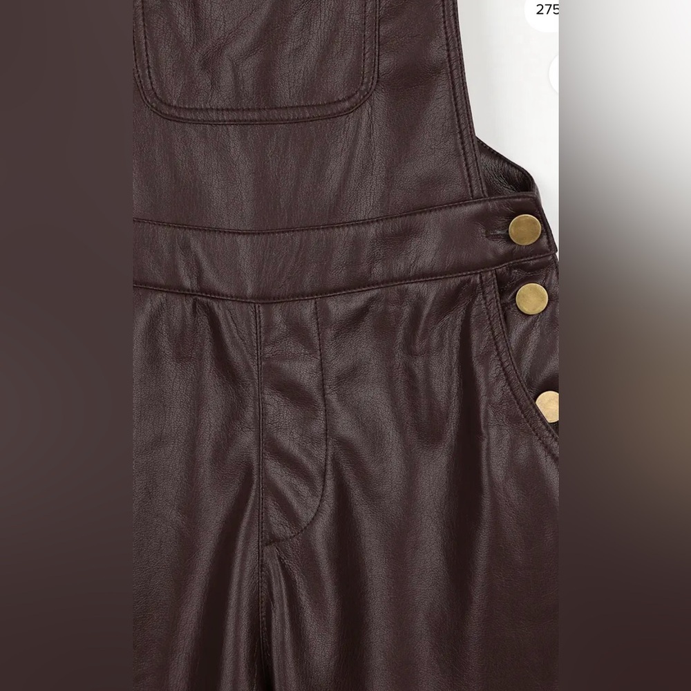 LULUS / Modern Charm Plum Purple Vegan Leather Overalls/ XS/ waist 24-26 - Picture 3 of 5